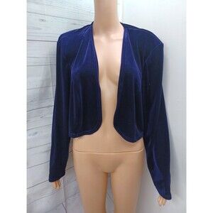 Vtg Onyx Nite Purple Velvet Shrug Bolero Jacket Sz 16